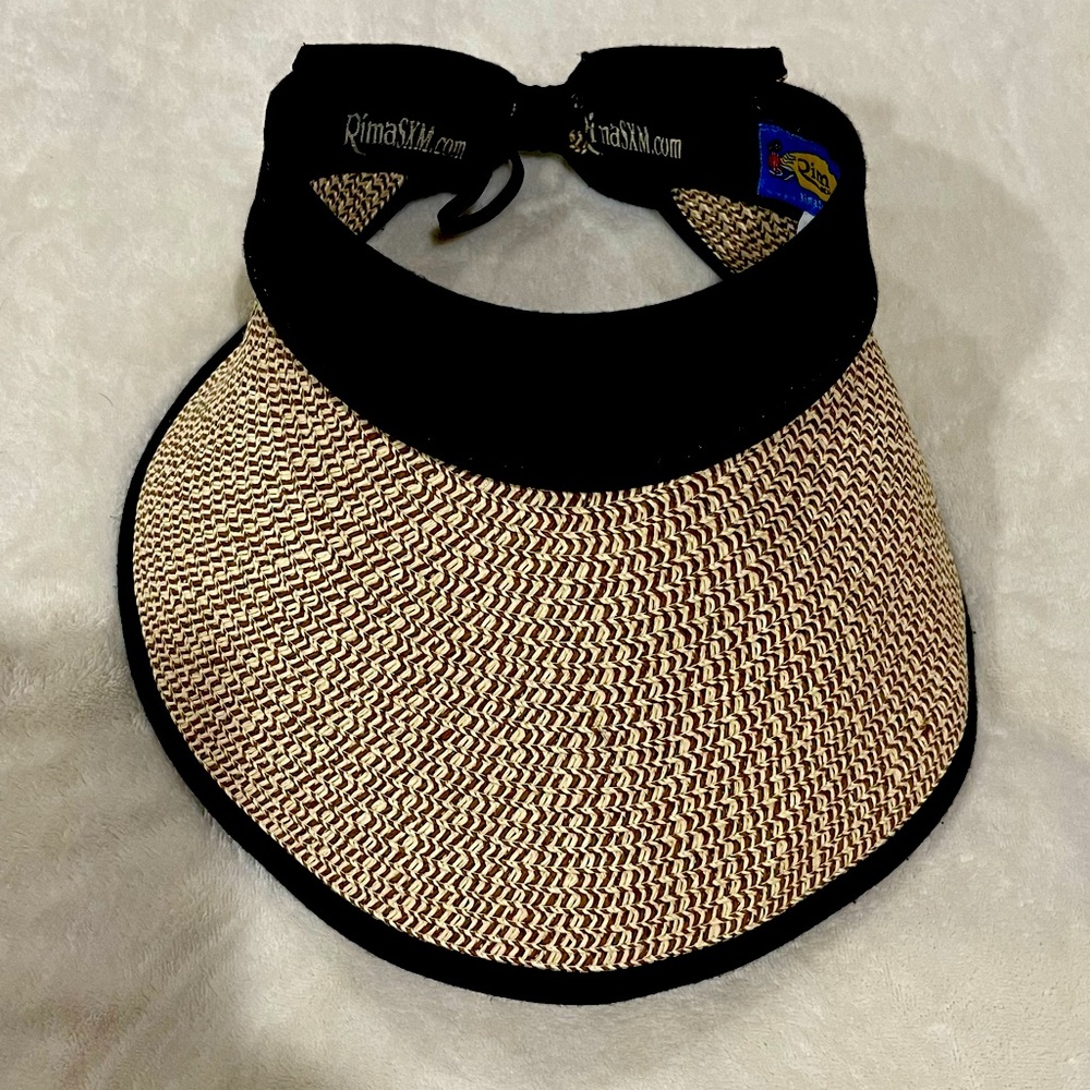 RIMA Beach World  Women Wide Brim Visor Cap Lady Summer Beach Straw NWOT